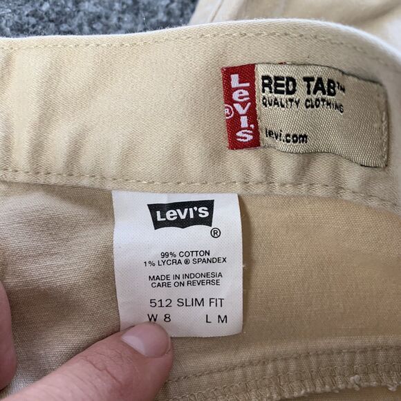 Vintage Levis 512 Jeans Womens Slim Fit High Rise Red Tab Beige Size 8 (26 x 30) - Picture 10 of 16